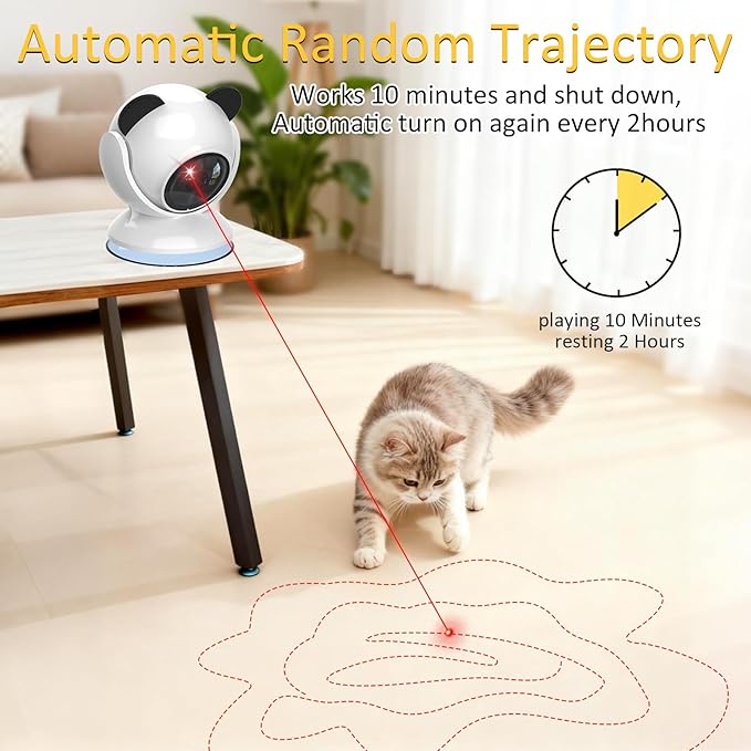 Interactive Laser Cat Toy — Auto-Rotating 360° Laser