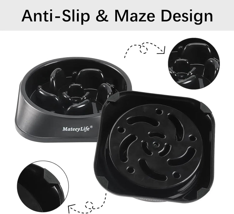 Slow Feed Dog Bowl | Interactive Puzzle Feeder Anti-Gulp