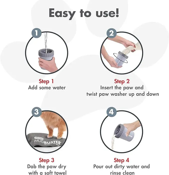 2-in-1 Dog Paw Cleaner Cup | Mud Washer & Grooming Brush