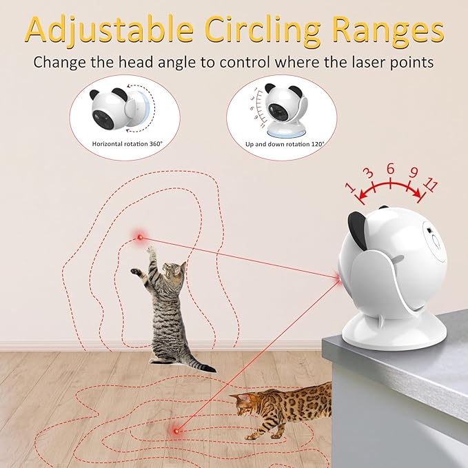 Interactive Laser Cat Toy — Auto-Rotating 360° Laser