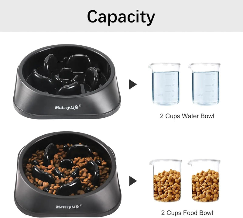 Slow Feed Dog Bowl | Interactive Puzzle Feeder Anti-Gulp