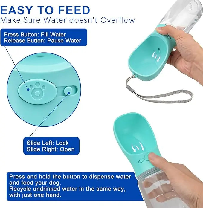 Portable Dog Water Bottle & Snack Dispenser | Travel Cup