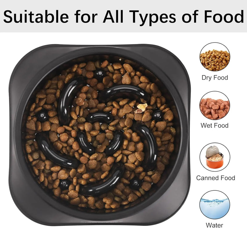 Slow Feed Dog Bowl | Interactive Puzzle Feeder Anti-Gulp