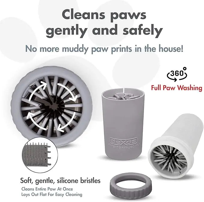 2-in-1 Dog Paw Cleaner Cup | Mud Washer & Grooming Brush