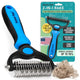Professional Double-Sided Deshedding Brush for Dogs & Cats