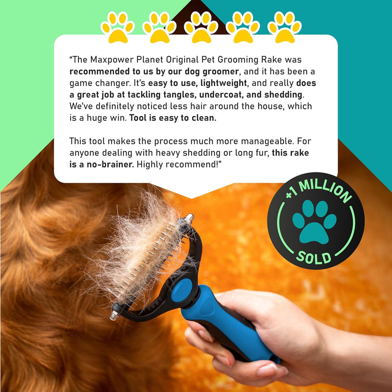Professional Double-Sided Deshedding Brush for Dogs & Cats