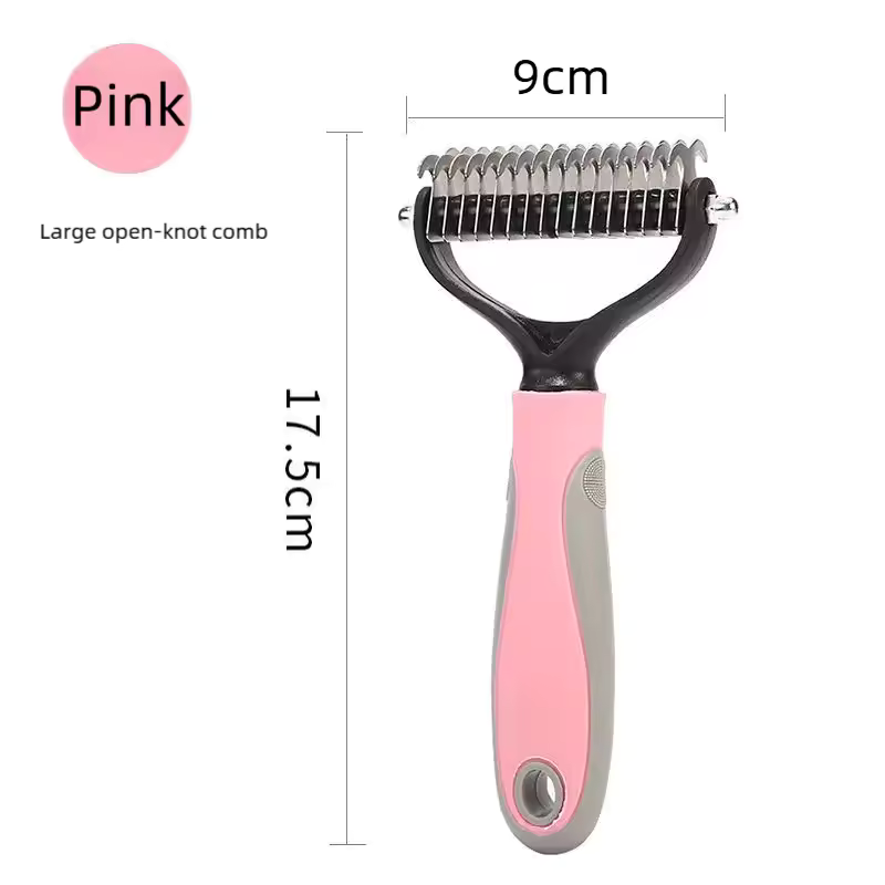 Professional Double-Sided Deshedding Brush for Dogs & Cats